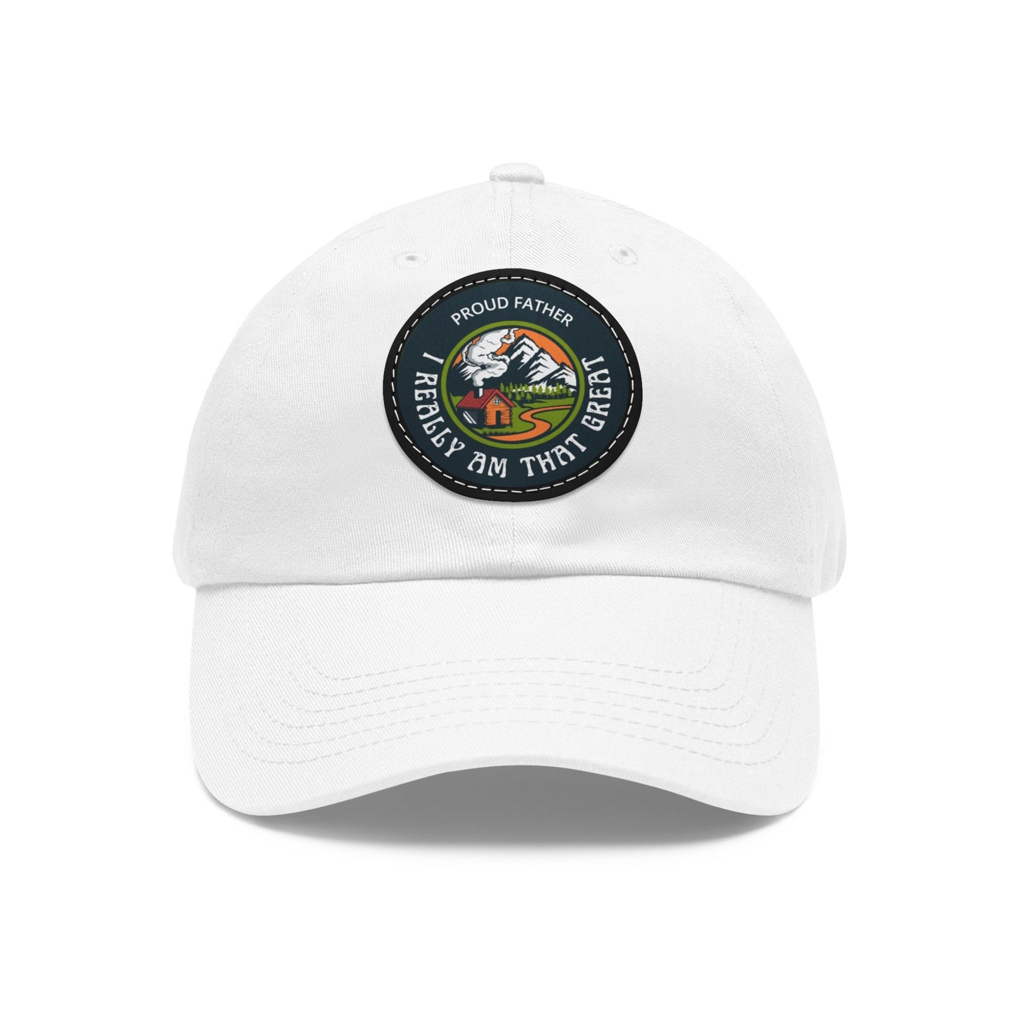 Proud Dad Hat with Leather Patch (Round)