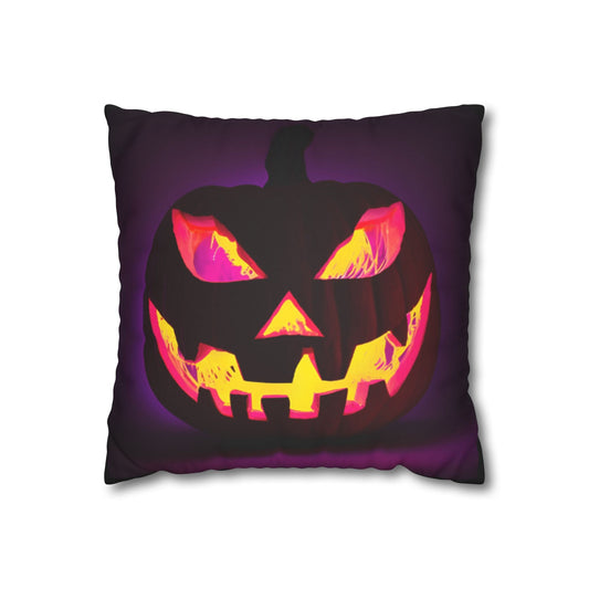 Jack-O-Lantern Faux Suede Square Pillowcase