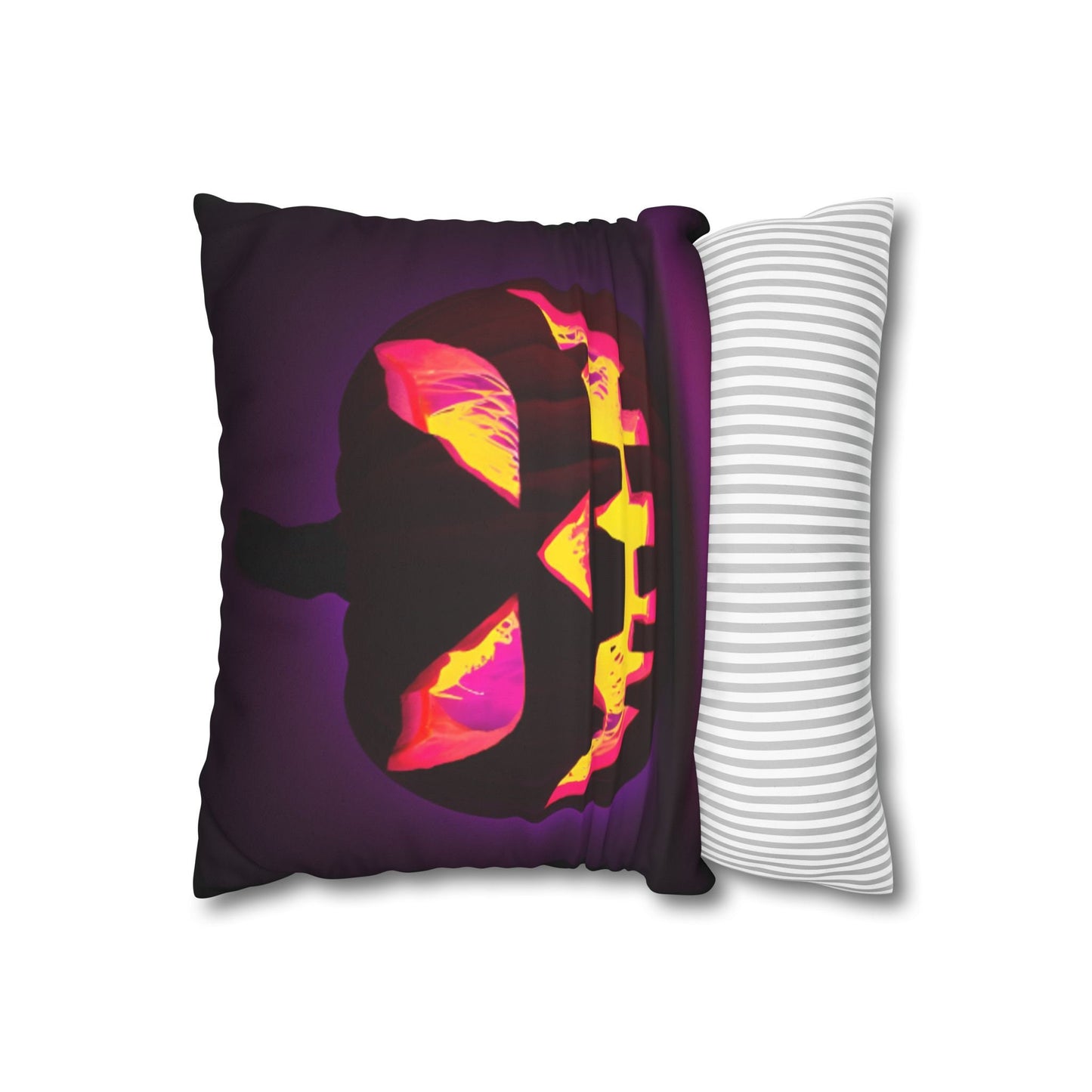 Jack-O-Lantern Faux Suede Square Pillowcase