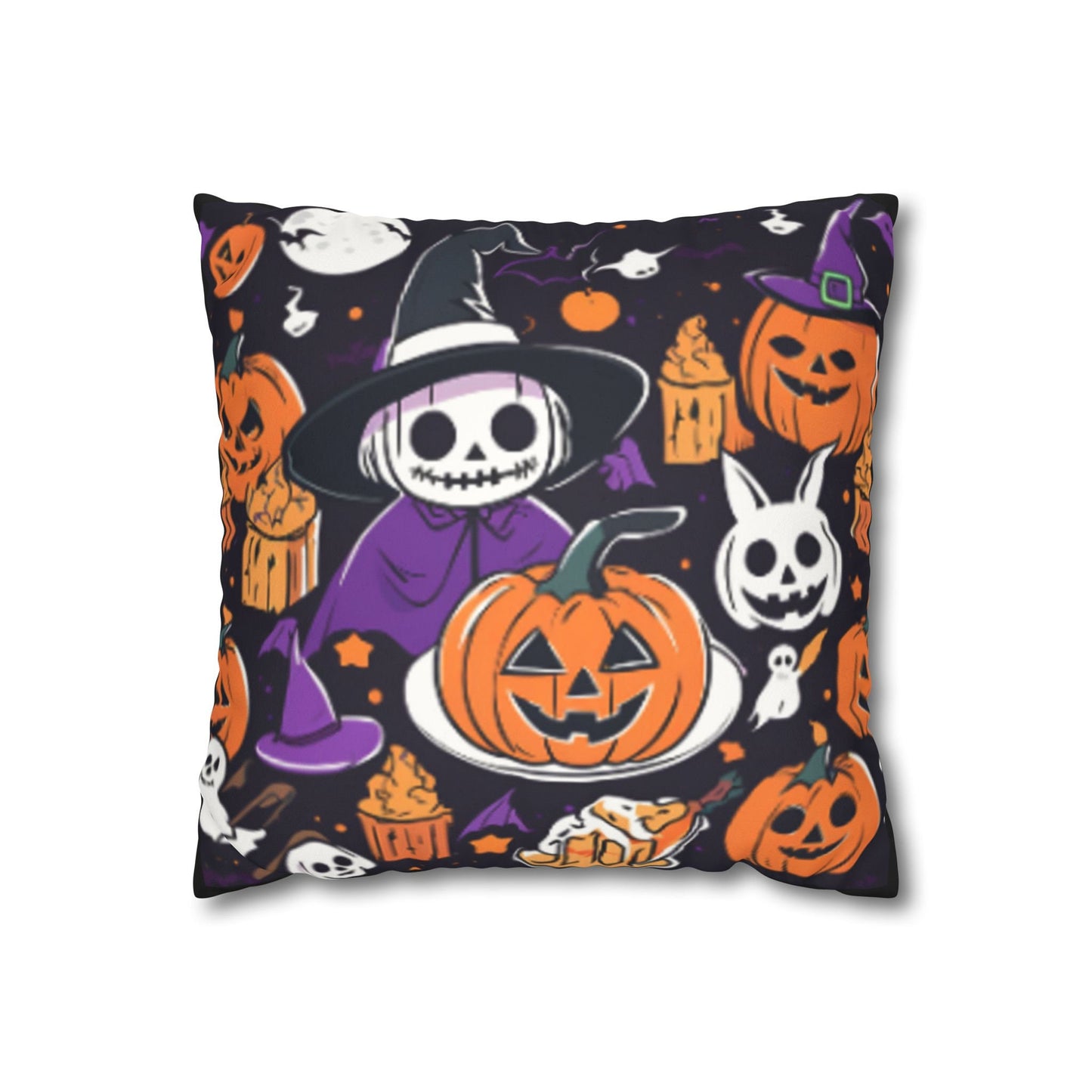 Halloween Faux Suede Square Pillowcase