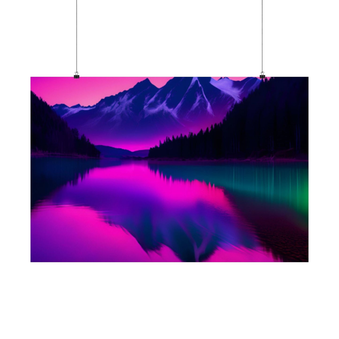 Neon Lake Horizontal Poster