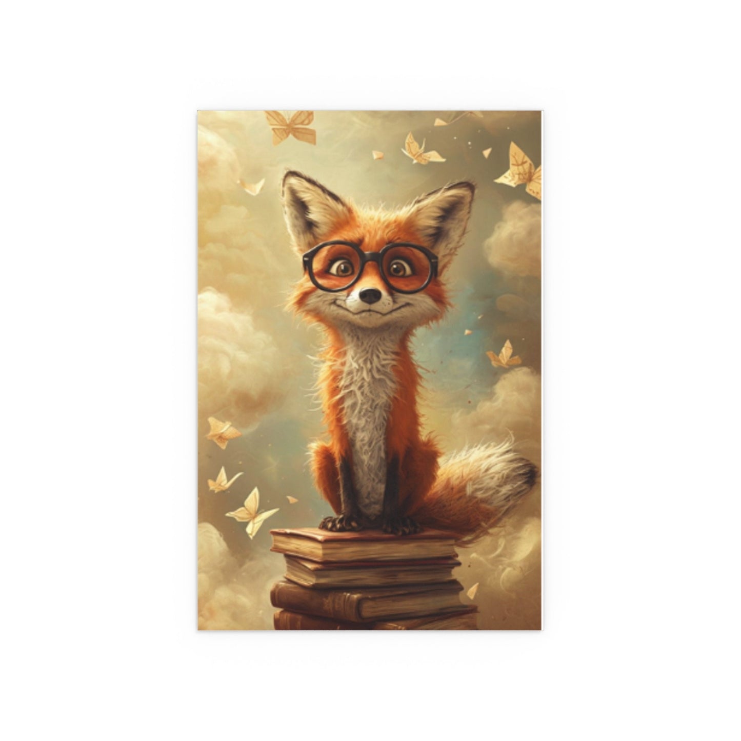 Fox on Books Posters Wall Art