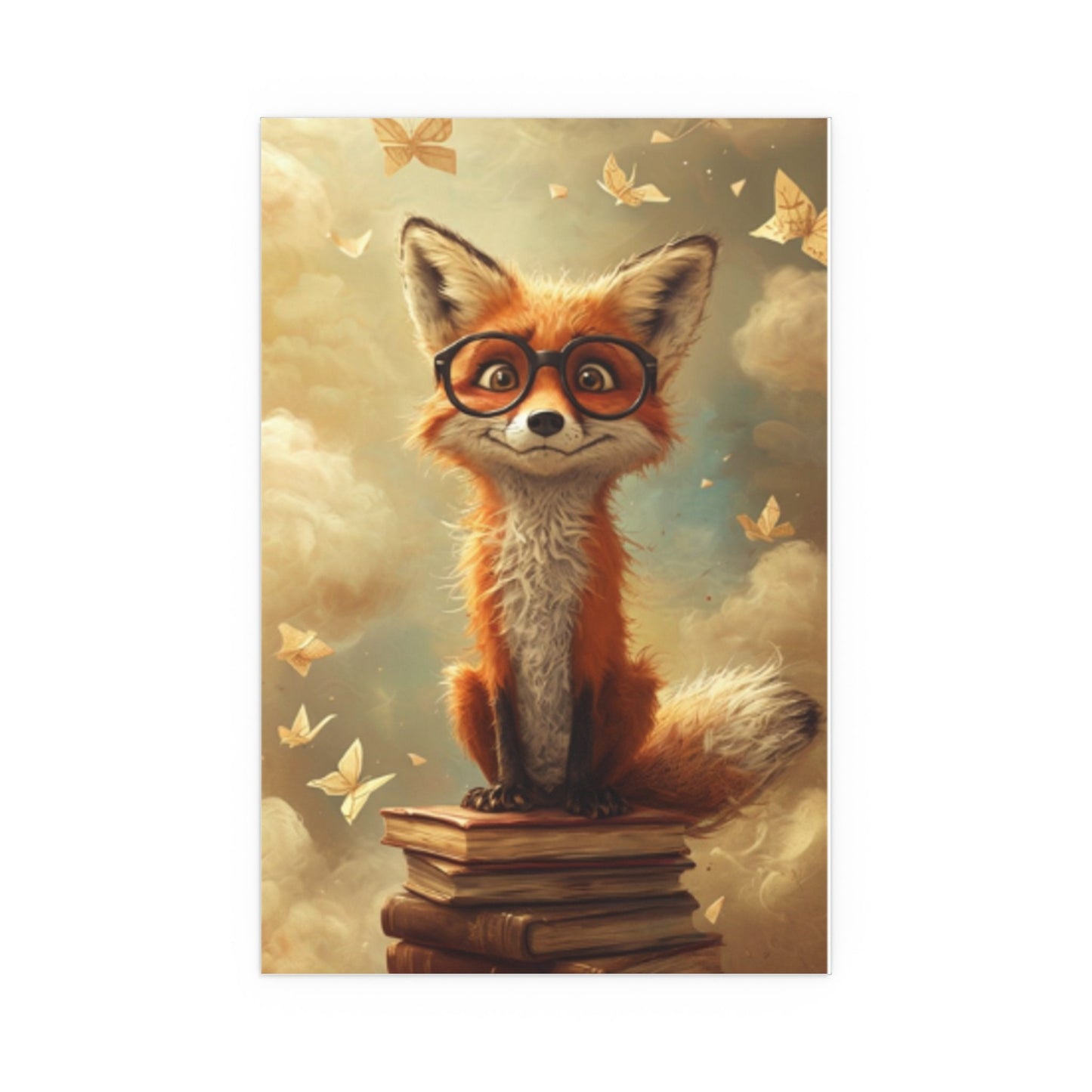 Fox on Books Posters Wall Art