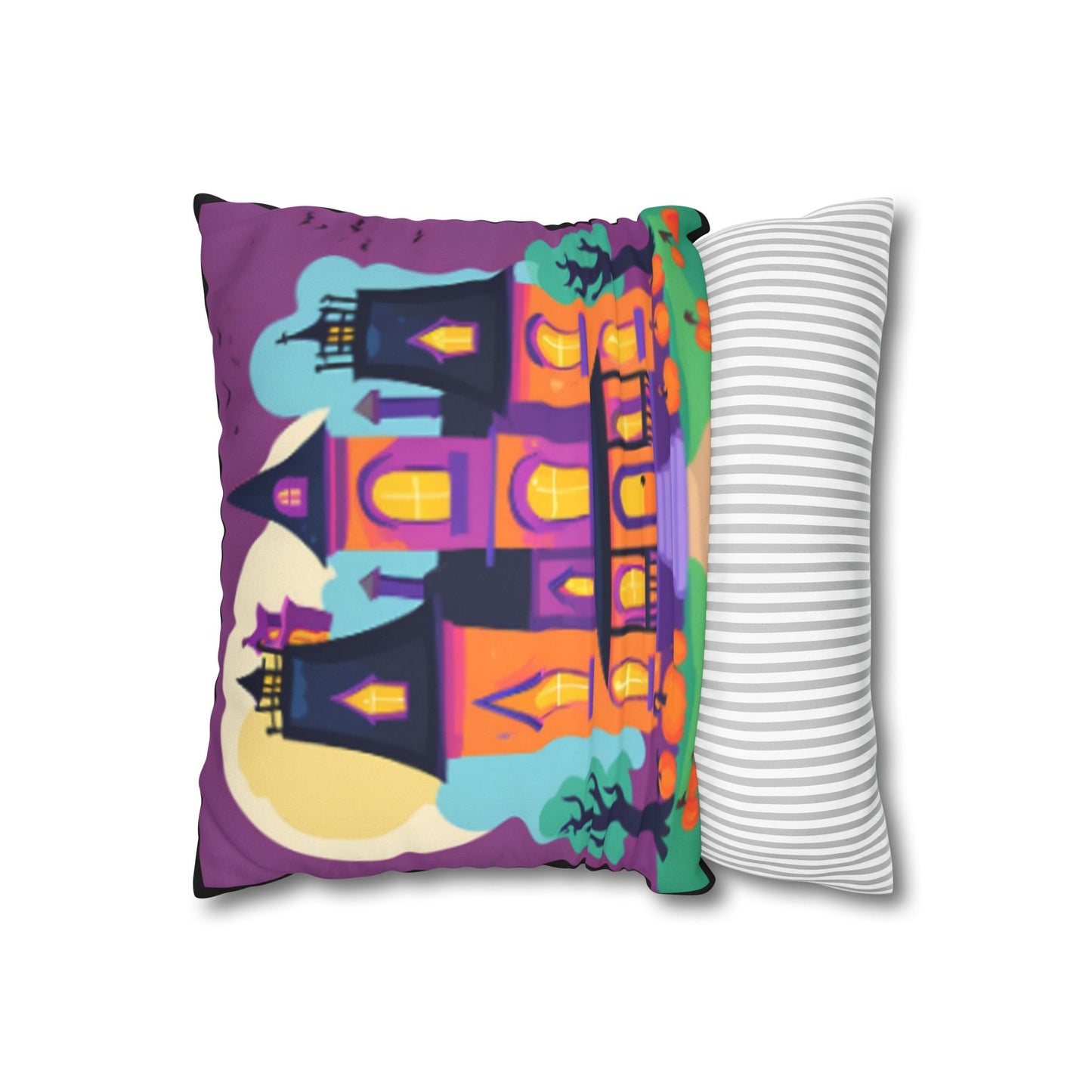 Haunted House Faux Suede Square Pillowcase