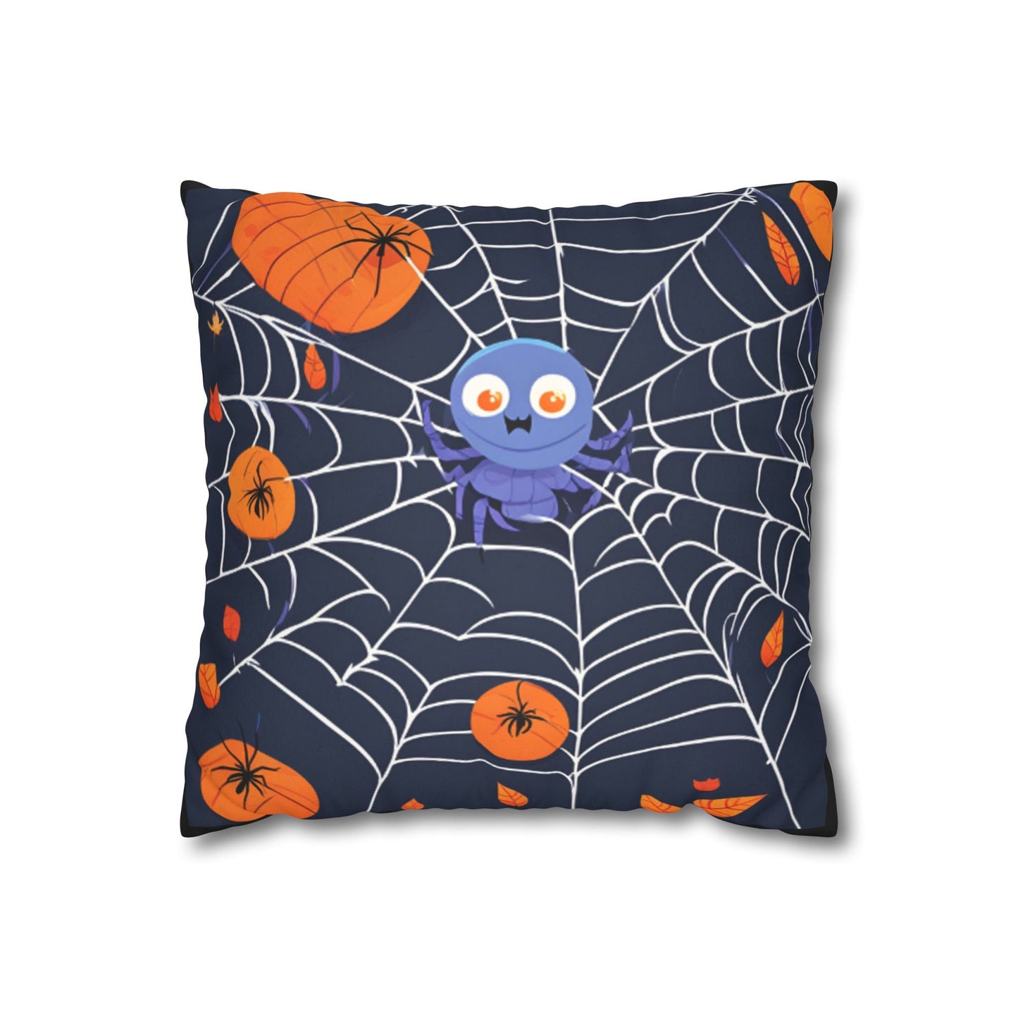 Cute Spider Faux Suede Square Pillowcase